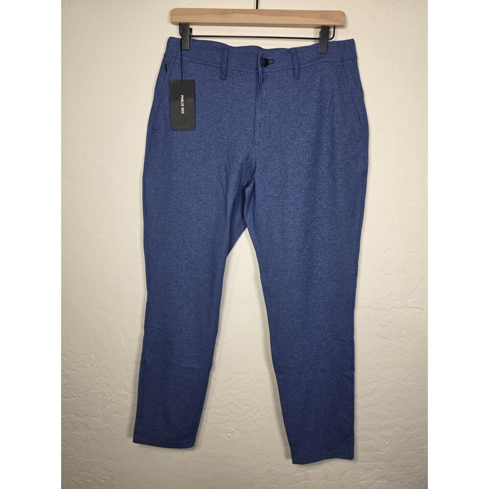 Public Rec Gamechanger Pants Mens 36x32 Heather Indigo Performance Stretch NWT